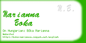 marianna boka business card